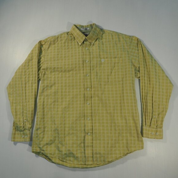 Cinch Shirt Mens Large Yellow Monochrome Check Country Southwest Preppy Cowboy - Picture 11 of 11